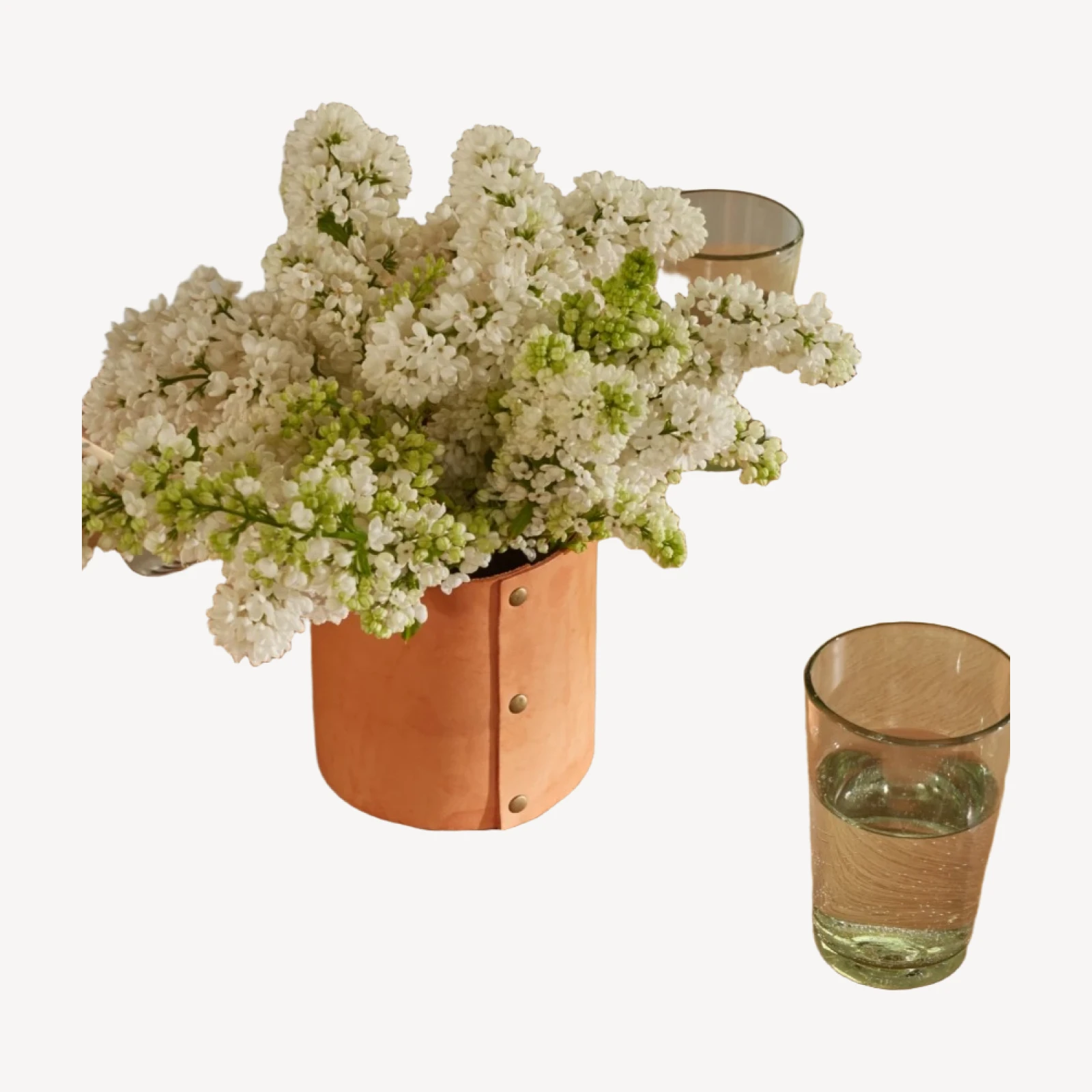 Small Leather Rivet Vase