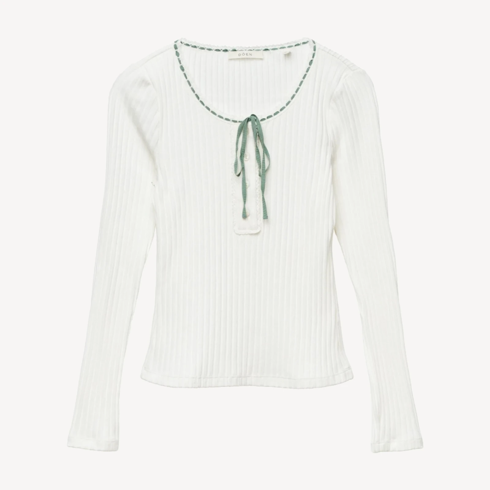 LIDIE TEE -- SALT WITH CLOUD BLUE RIBBON