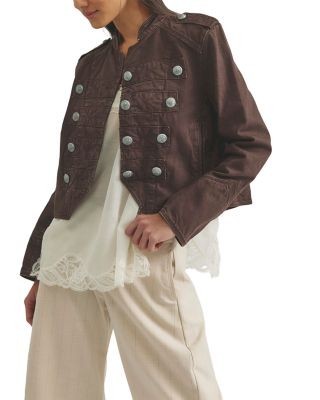 Free People Ryland Cotton Blend Band Jacket