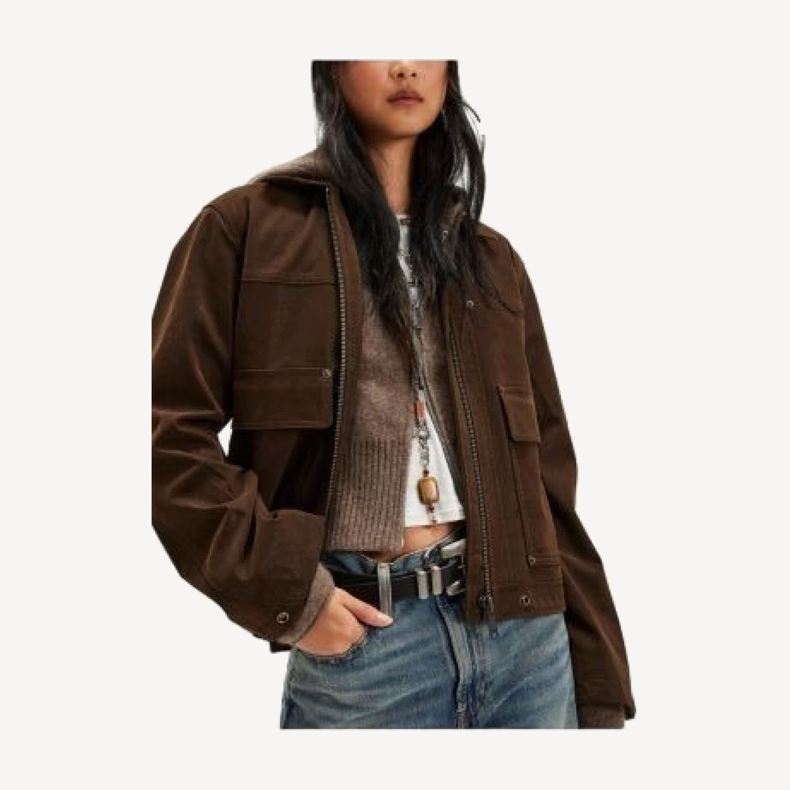 Free People Blair Faux Suede Sierra Jacket
