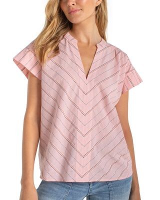 Liverpool Los Angeles Short Sleeve Popover Top