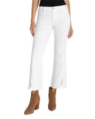 Liverpool Los Angeles Hannah Mid Rise Crop Flare Jeans in Bright White