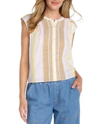Liverpool Los Angeles Dolman Button Front Woven Blouse