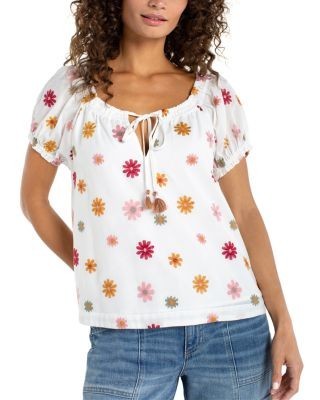 Liverpool Los Angeles Printed Tie Neck Top