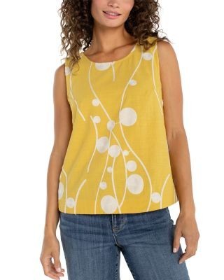 Liverpool Los Angeles Sleeves Button Back Top