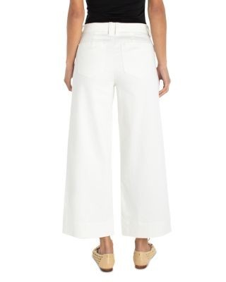 Liverpool Los Angeles High Rise Crop Wide Leg Jeans in Whipped Cream