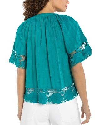 Liverpool Los Angeles Lace Trim Top