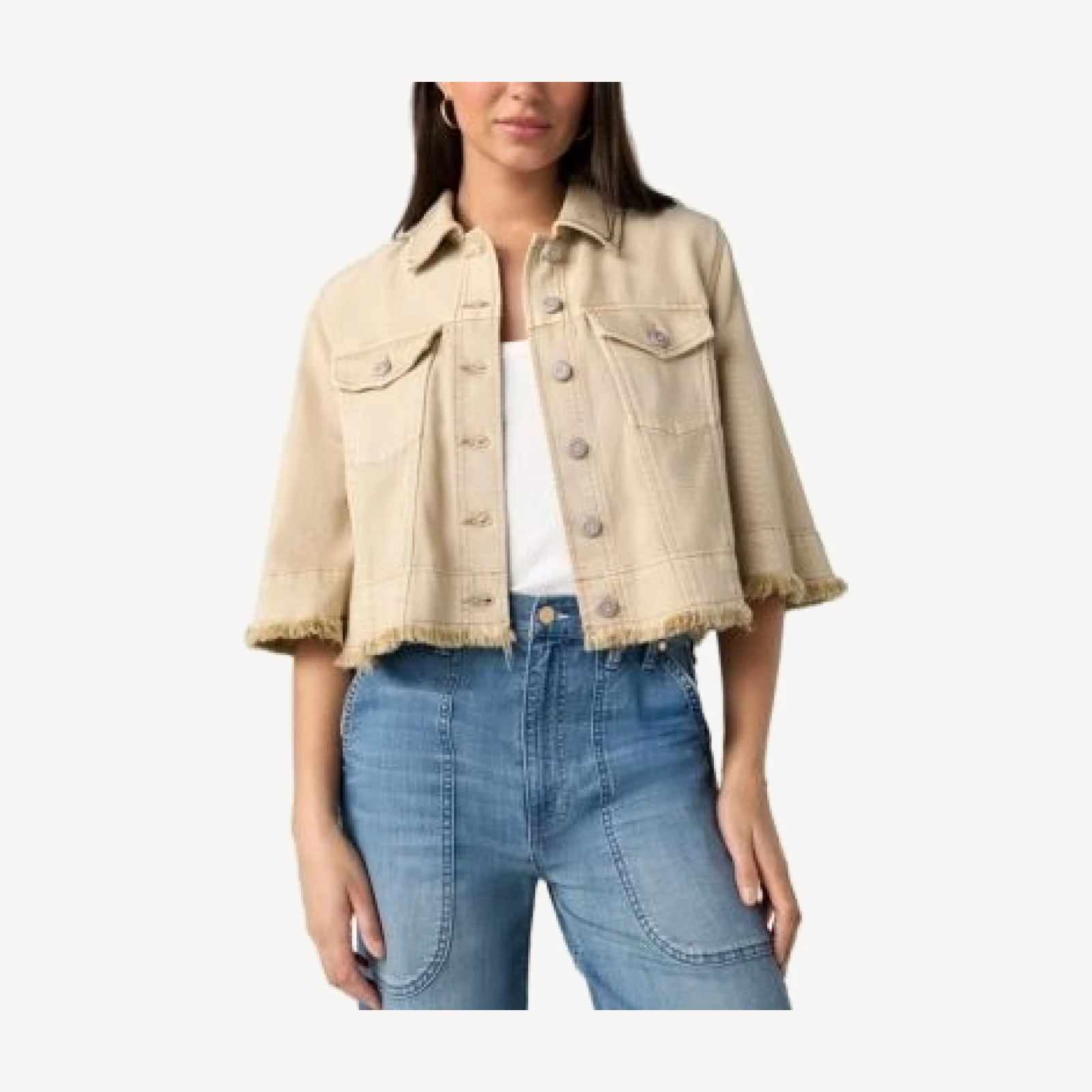 Liverpool Los Angeles Frayed Flounce Jacket
