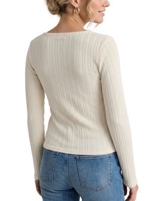 Liverpool Los Angeles Boat Neck Jacquard Rib Knit Sweater