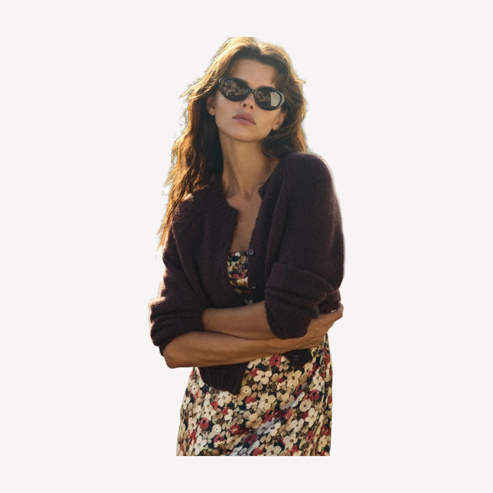 DARCY CARDIGAN -- RED UMBER