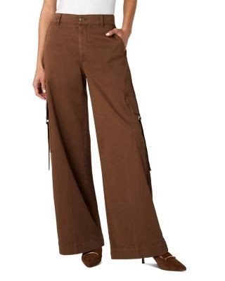 Liverpool Los Angeles High Rise Wide Leg Cargo Jeans in Carob Brown