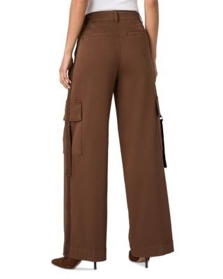 Liverpool Los Angeles High Rise Wide Leg Cargo Jeans in Carob Brown