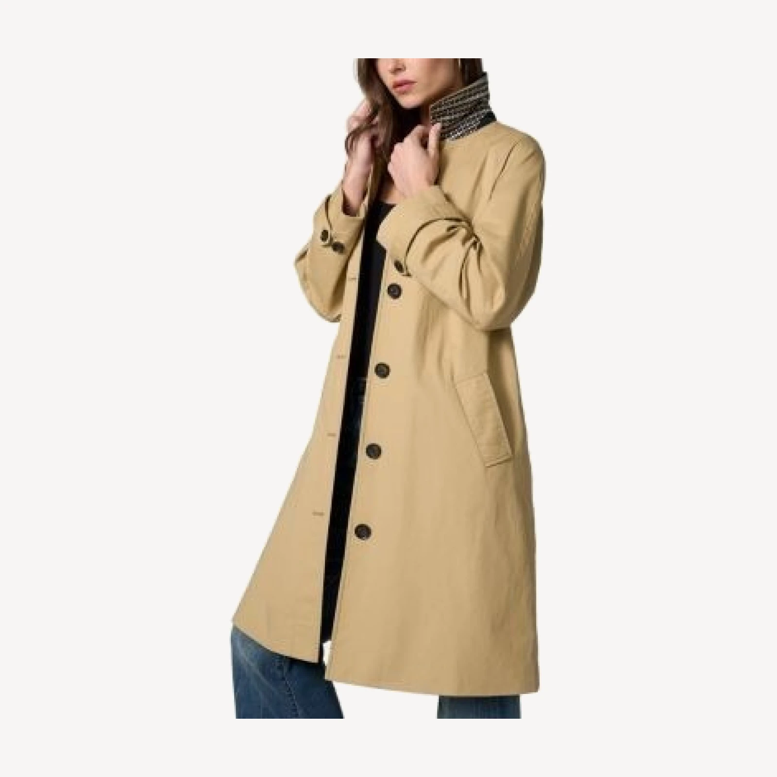 Liverpool Los Angeles Pleat Back Raglan Sleeve Cotton Coat