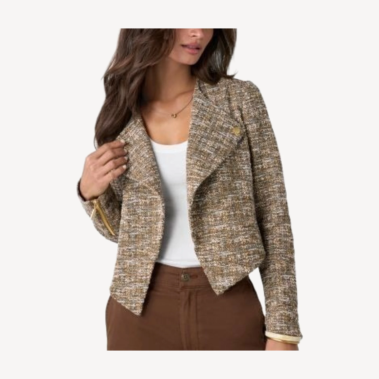 Liverpool Los Angeles Collarless Boucle Moto Jacket