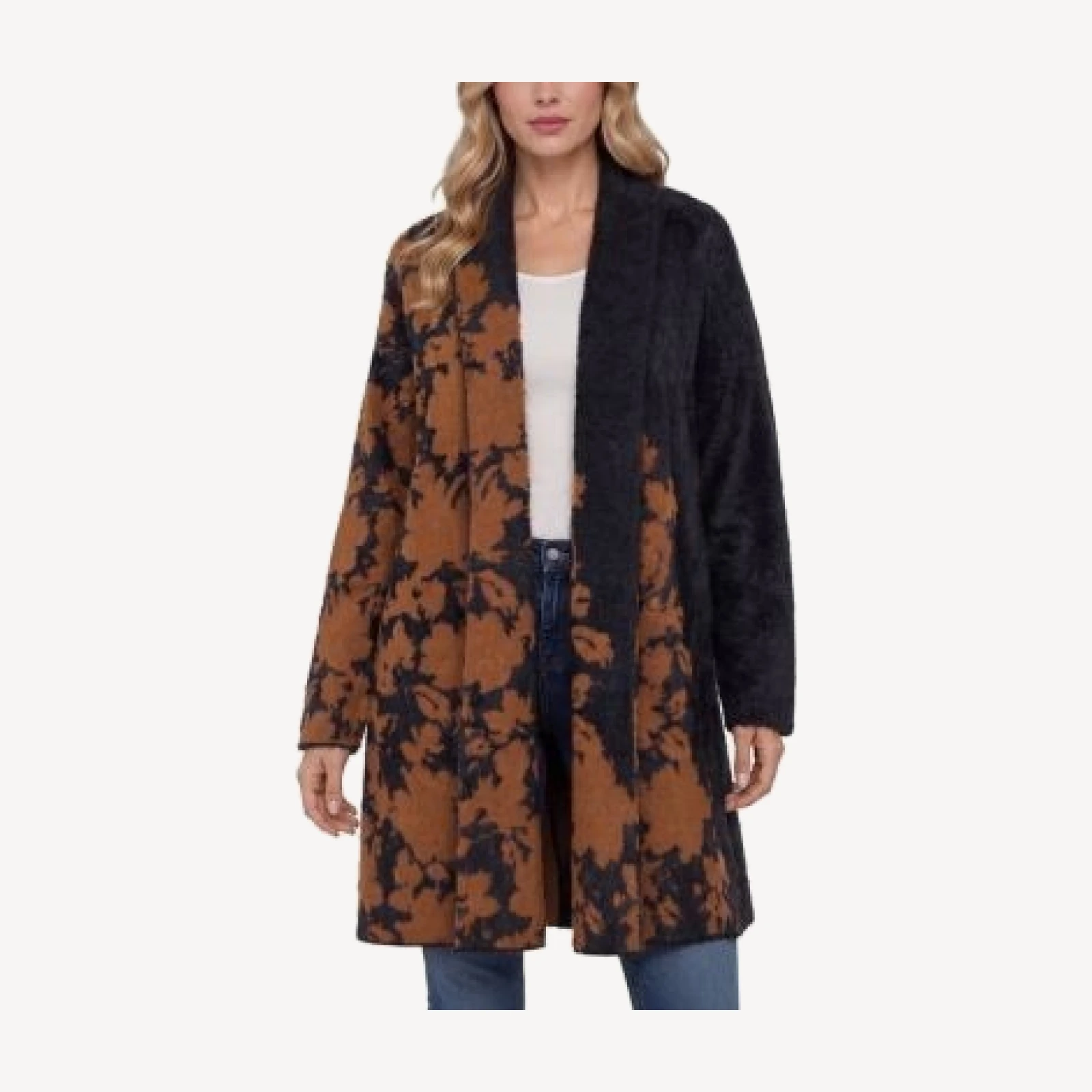 Liverpool Los Angeles Shawl Collar Open Front Sweater Coat