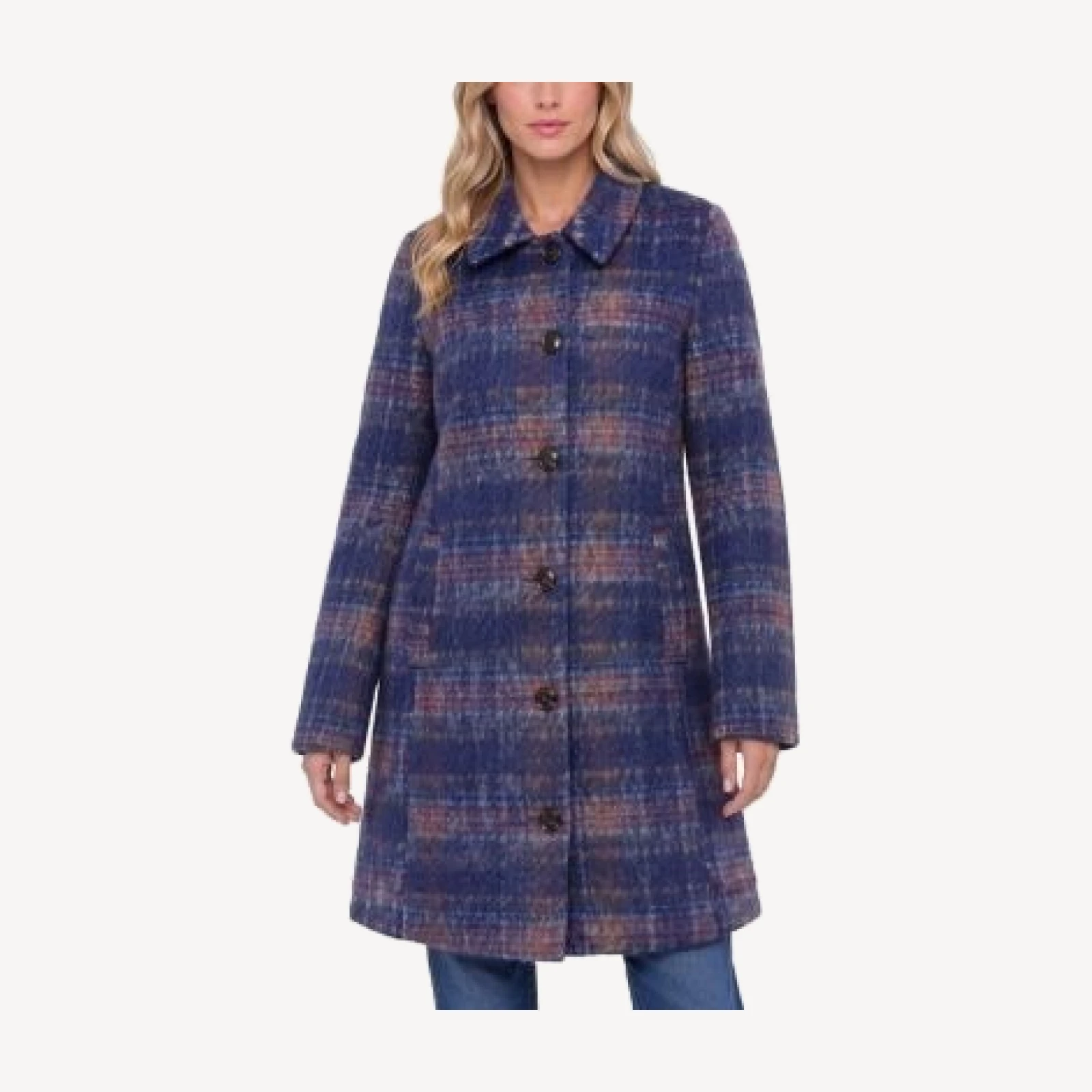 Liverpool Los Angeles Raglan Sleeve Button Front Swing Coat