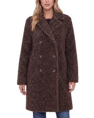 Liverpool Los Angeles Notch Lapel Double Breasted Teddy Coat