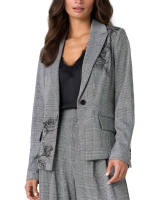 Liverpool Los Angeles Floral Check Print Notch Lapel Blazer
