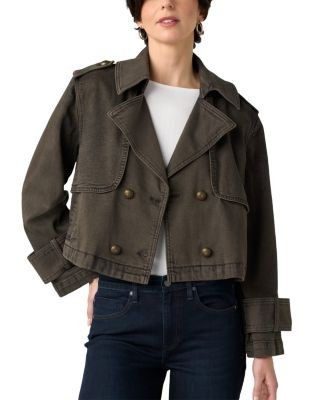 Liverpool Los Angeles Cropped Denim Trench Coat
