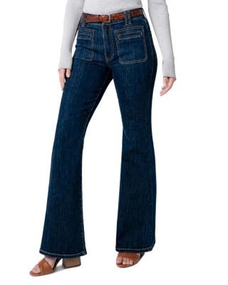 Liverpool Los Angeles Hannah High Rise Ankle Flare Jeans in Collegiate Blue