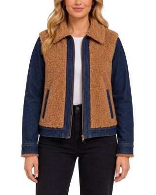 Liverpool Los Angeles Faux Fur Trim Denim Jacket