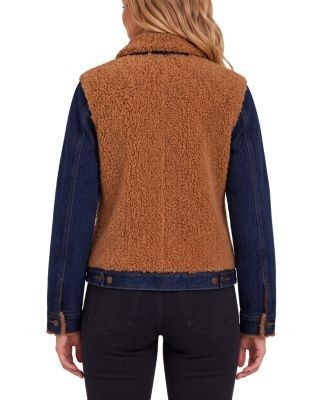 Liverpool Los Angeles Faux Fur Trim Denim Jacket
