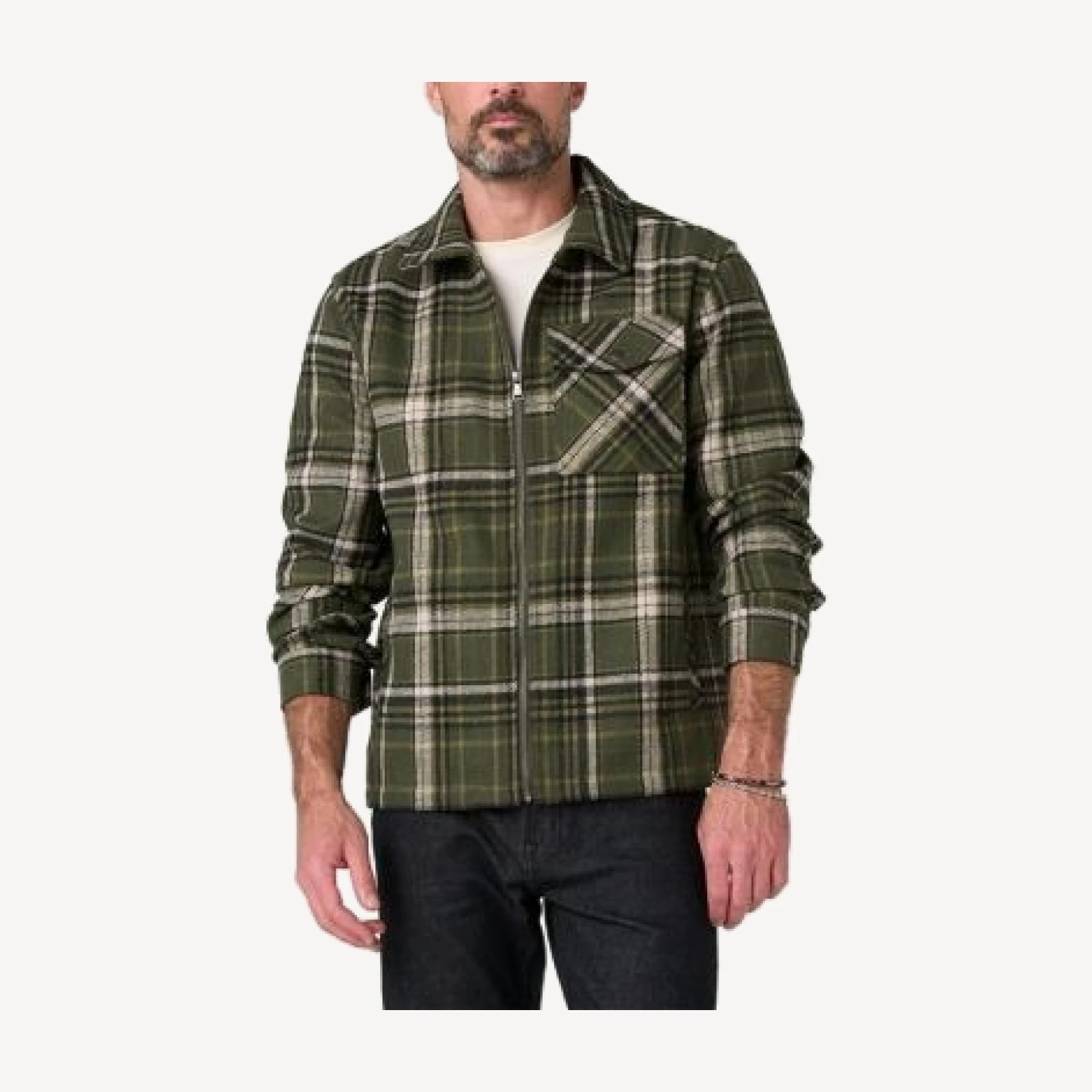 Liverpool Los Angeles Multi Plaid Zip Pocket Overshirt