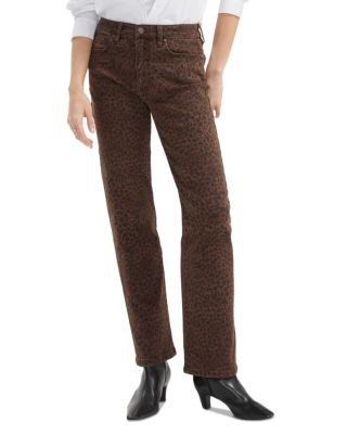 Liverpool Los Angeles Kennedy Mid Rise Straight Jeans in Abstract Animal