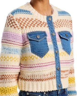 Cinq a Sept Suki Denim Combo Cardigan