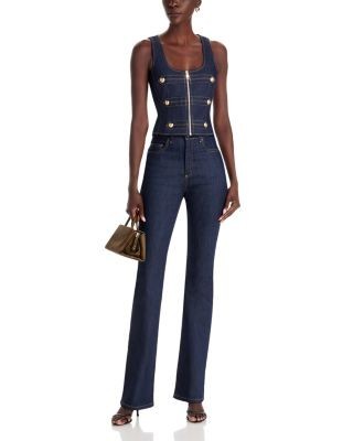 Cinq a Sept Abbot Scoop Neck Denim Top in Indigo