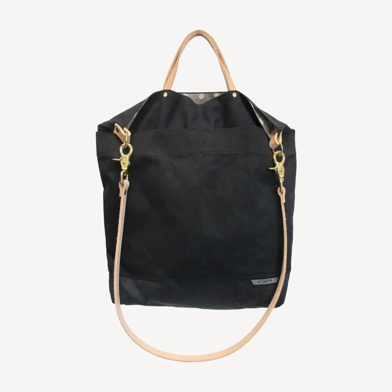 Ali Golden Reversible Tote - Black/Grey Dot