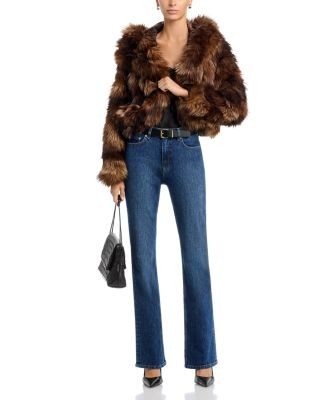 Cinq a Sept Sybella Patchwork Faux Fur Coat