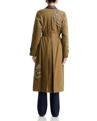 Cinq a Sept Almina Cotton Blend Embellished Coat