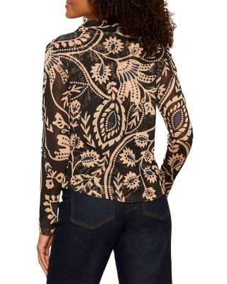 Sanctuary Dreamgirl Cat Print Blouse
