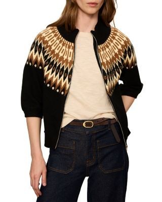 Sanctuary Fair Isle Zip Front Cardigan