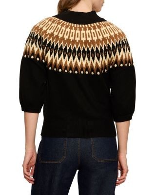 Sanctuary Fair Isle Zip Front Cardigan