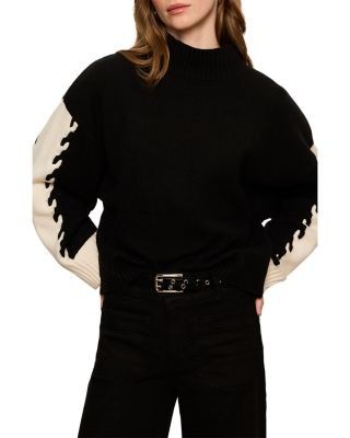 Sanctuary Color Blocked Mock Neck Sweater