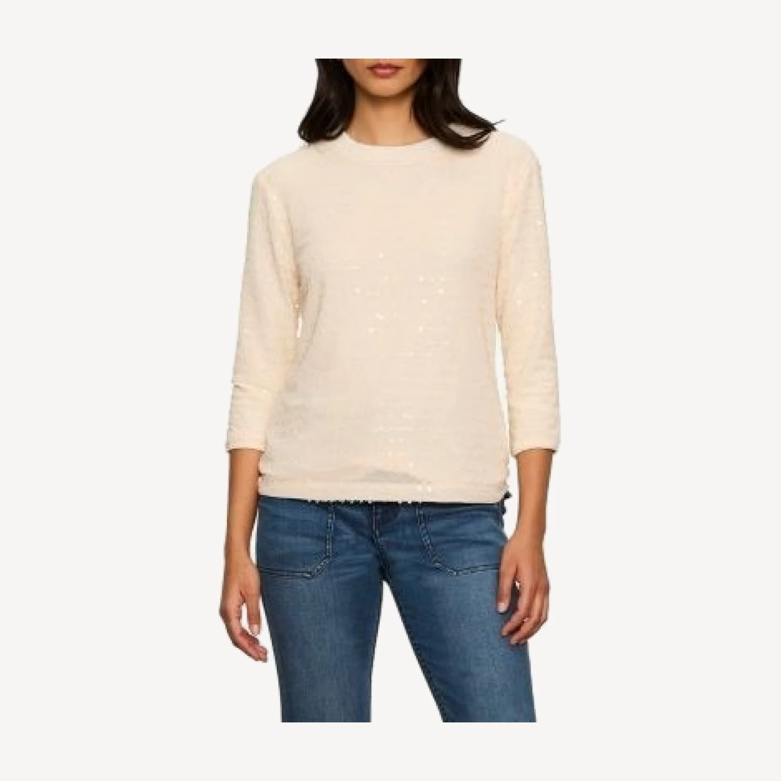 Sanctuary Three Quarter Sleeve Sequin Mode Tee