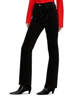 Sanctuary Play Date Velveteen High Rise Bootcut Jeans in Black