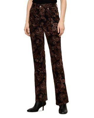 Sanctuary Play Date Corduroy Bootcut Jeans in Cocoa Paisley