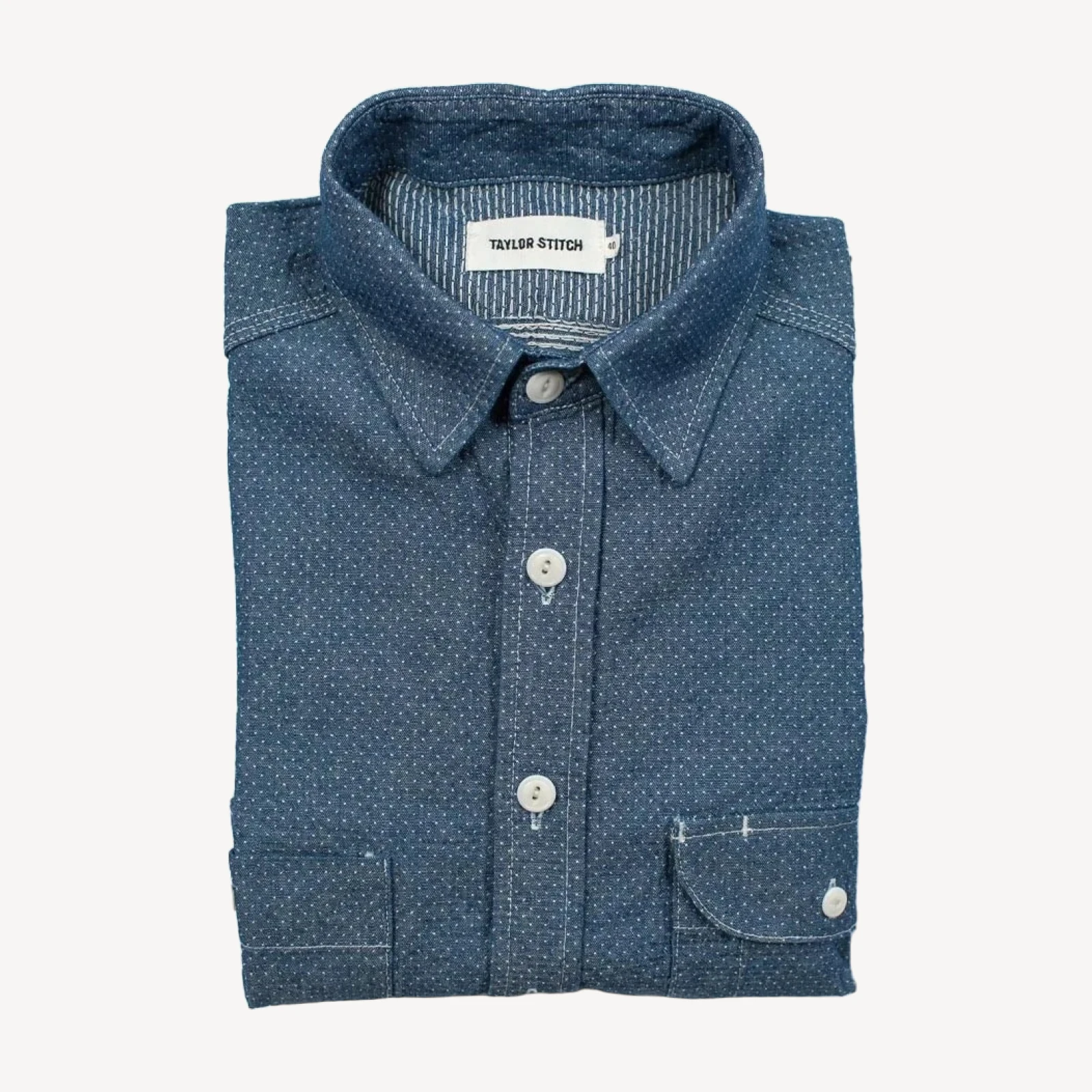 Indigo Jacquard Dot Utility Shirt
