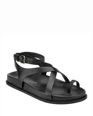 Marc Fisher Ltd. Women's Bevy Leather Casual Strappy Flat Sandals