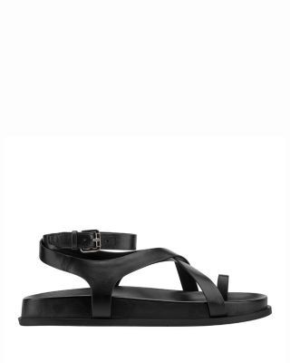 Marc Fisher Ltd. Women's Bevy Leather Casual Strappy Flat Sandals