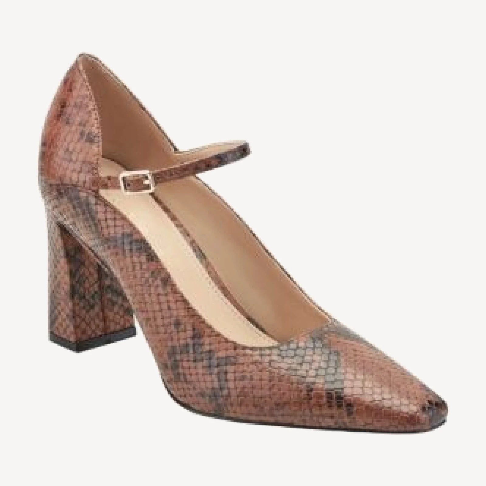 Marc Fisher Ltd. Women's Genevie Snake-Embossed Leather Mary Jane Pumps