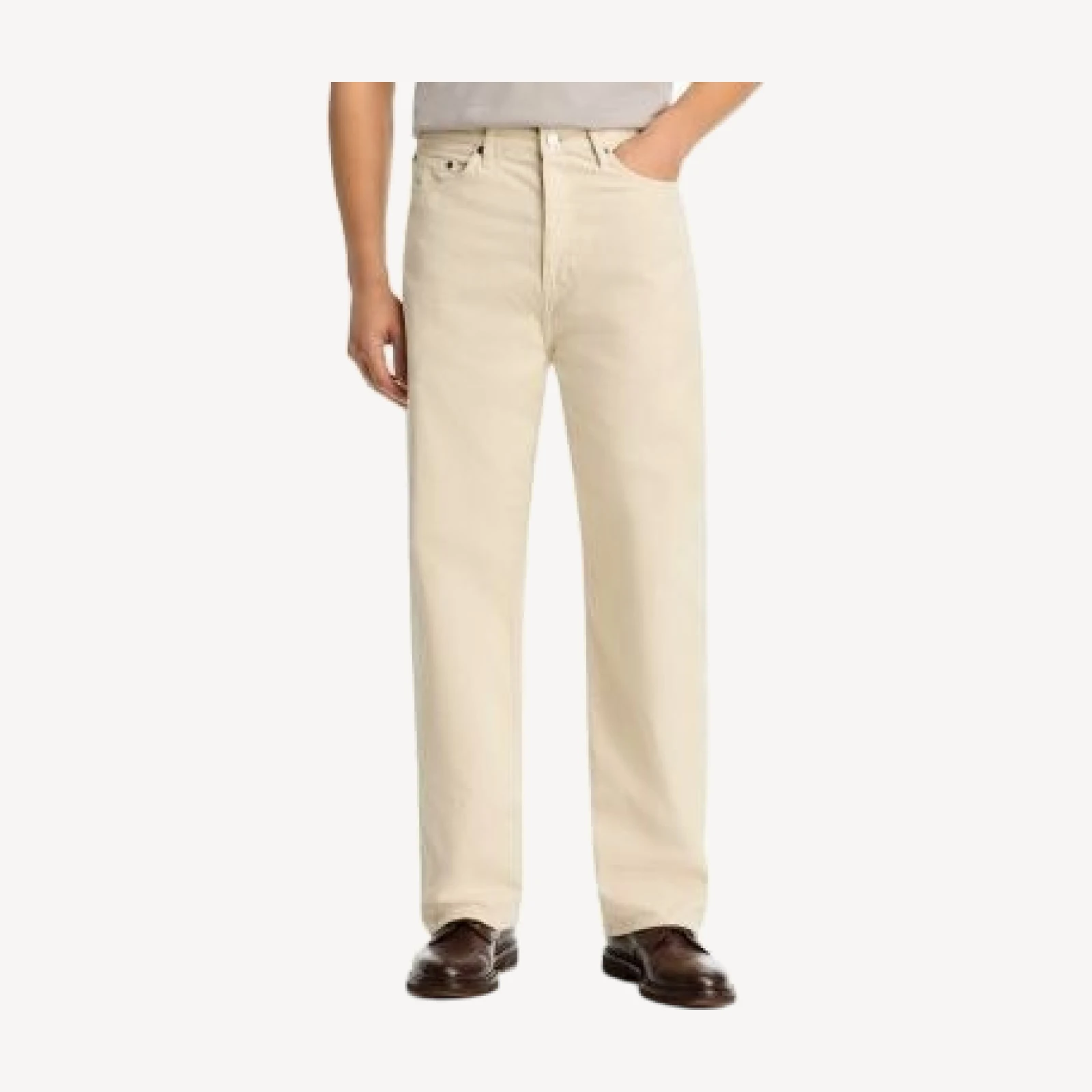 Frame Baggy Fit Jeans in Off White