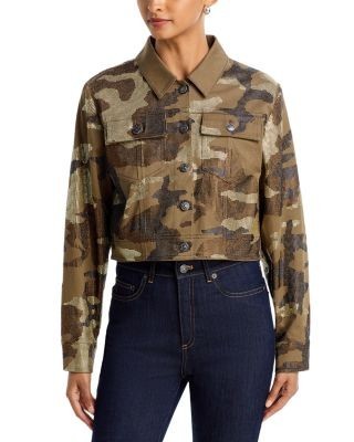 Cinq a Sept Lexie Cotton Stretch Embellished Camo Jacket