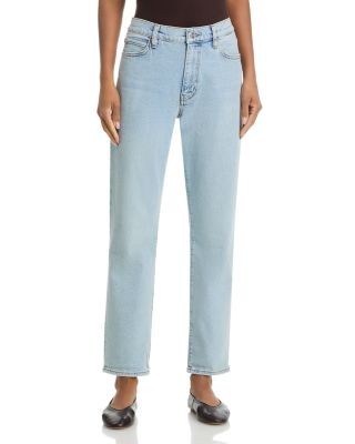 Frame The Borrowed Mid Rise Slim Straight Jeans in Ida