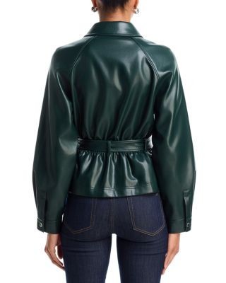 Cinq a Sept Briar Faux Leather Belted Jacket