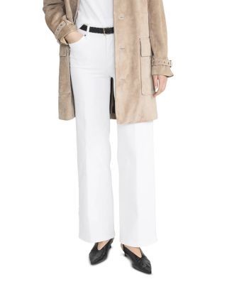 Frame Le Slim Low Rise Palazzo Jeans in White