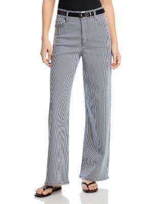 Frame Le Slim Palazzo Jeans in Navy Stripe